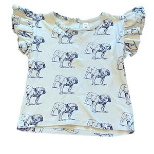 Kate Quinn Bulldogs Flutter Sleeve Tee Size 6Y GUC